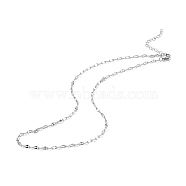 304 Stainless Steel Dapped Chain Necklace for Men Women, Stainless Steel Color, 17.52 inch(44.5cm)(STAS-B039-07P)