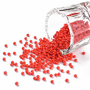 11/0 Grade A Round Glass Seed Beads, Baking Paint, Tomato, 2.3x1.5mm, Hole: 1mm, about 48500pcs/pound(SEED-N001-A-1006)