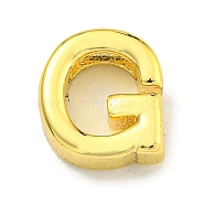 Brass Beads, Real 18K Gold Plated, Letter G, 8x7.5x3mm, Hole: 1.8x1mm(KK-K354-07G-G)
