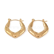 304 Stainless Steel Hoop Earrings, Jewely for Women, Golden, Rhombus, 21x3mm(EJEW-K278-20A-G)
