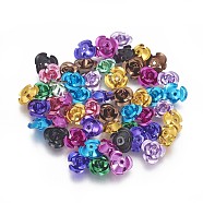 Aluminum Beads, 3-Petal Flower, Mixed Color, 8.5~9x4.5mm, Hole: 1mm, about 950pcs/bag(FALUM-T001-01B-M)