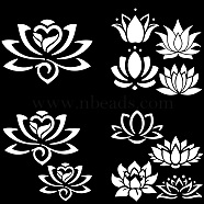 4Pcs 4 Styles PET Waterproof Self-adhesive Car Stickers, Reflective Decals for Car, Motorcycle Decoration, July Lotus, 200x200mm, 1pc/style(DIY-WH0308-225A-029)