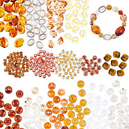 PandaHall Elite 390Pcs 15 Style Transparent Acrylic Beads, Mixed Shapes, Mixed Color(TACR-PH0001-29)