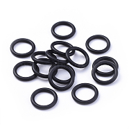 Rubber O Ring Connectors, Linking Ring, Black, about 13mm in diameter, 2mm thick, 9mm inner diameter(NFC002-5)