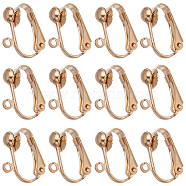 46Pcs Brass Clip-on Earring Converters Findings, with Horizontal Loops, For Non-pierced Ears, Light Gold, 17x14x7.5mm, Hole: 1.5mm(KK-SC0003-68)