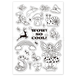 PVC Plastic Stamps, for DIY Scrapbooking, Photo Album Decorative, Cards Making, Stamp Sheets, Angel & Fairy Pattern, 16x11x0.3cm(DIY-WH0167-56-98)