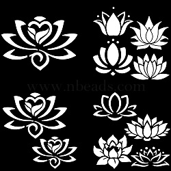 4Pcs 4 Styles PET Waterproof Self-adhesive Car Stickers, Reflective Decals for Car, Motorcycle Decoration, July Lotus, 200x200mm, 1pc/style(DIY-WH0308-225A-029)