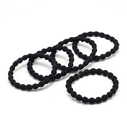 Girl's Hair Accessories, Nylon Thread Elastic Fiber Hair Ties, Ponytail Holder, Black, 47mm(OHAR-J012-20)