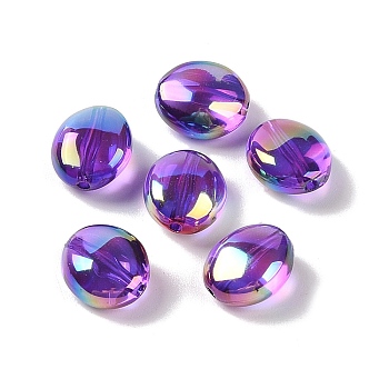Acrylic Beads, Imitation Baroque Pearl Style, Oval, Purple, 11x9.5x6mm, Hole: 1.3mm