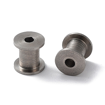 303 Stainless Steel Beads, Column, Stainless Steel Color, 6x6mm, Hole: 1.8mm