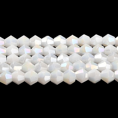 White Bicone Glass Beads