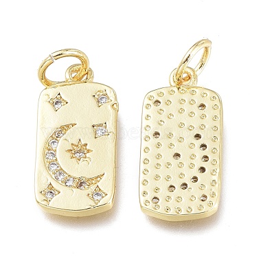 Brass Micro Pave Clear Cubic Zirconia Charms(ZIRC-L076-054G)-2