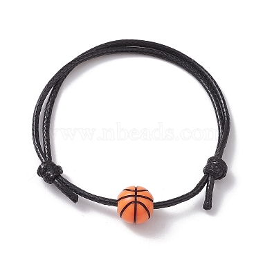 Sportliches Armband aus geflochtenen Acrylperlen und gewachsten Polyesterschnüren(BJEW-JB10152)-3