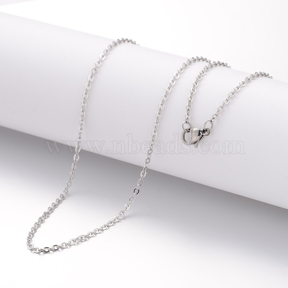 10pc 304 Stainless Steel Cable Chain Necklace 18" Jewelry Necklaces Making Chain 