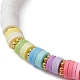 bracelet extensible de surfeur heishi en argile polymère(BJEW-JB09642-01)-3