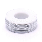 Matte Round Aluminum Wire, with Spool, Silver, 15 Gauge, 1.5mm, 10m/roll(AW-G001-M-1.5mm-01)