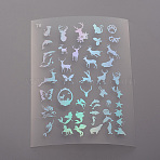 Waterproof Transparent Plastic Stickers, Laser Effect Decorative Stickers, Filling Material for Resin Art, Animal Pattern, 150x110x0.1mm(X-DIY-E015-27J)