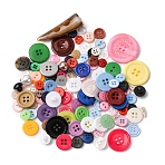 Plastic or Resin Buttons, Mixed Shapes, Mixed Color, 2~10x5~30x3~30mm, Hole: 1.5~3mm(BUTT-XCP0001-14)