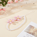 1Pc Acrylic Mobile Straps, Flower, Pink, 193mm(HJEW-LP0002-19A)