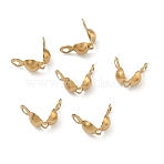 304 Stainless Steel Bead Tips, Ion Plating(IP), Long-Lasting Plated, Rack Plating, Real 18K Gold Plated, 7.5x4mm, Hole: 1.5mm, Inner Diameter: 3.5mm(STAS-P448-04B-G)