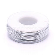 Matte Round Aluminum Wire, with Spool, Silver, 15 Gauge, 1.5mm, 10m/roll(AW-G001-M-1.5mm-01)