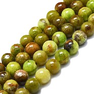 Natural Green Opal Beads Strands, Round, 10mm, Hole: 1mm, about 37~39pcs/strand, 15.35''~15.75''(39~40cm)(G-K245-A17-A05)