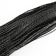 Braided Imitation Leather Cords, Herringbone Bracelet Findings, Black, 5x2mm, about 109.36 yards(100m)/bundle(LC-S002-5mm-02)