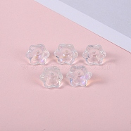 Glass Beads, Lily Flower, Clear, 12x8mm, Hole: 1.4mm(GLAA-YW0003-37H)