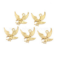 Ion Plating(IP) 304 Stainless Steel Pendants, Eagle, Nickel Free, Real 18K Gold Plated, 35.5x30x3mm, Hole: 3.5mm(STAS-T063-194G)