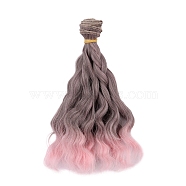 Plastic Long Curly Hair Doll Wig Hair, for DIY Girls BJD Makings Accessories, Rosy Brown, 1000x150mm(PW-WG37767-04)