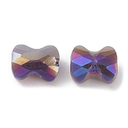 Electroplate Glass Beads, AB Color, Faceted Pillow, Rosy Brown, 8x6.5x4mm, Hole: 1.2mm(GLAA-D016-16C)