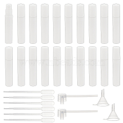 80 Sets 3ML Plastic Spray Bottles with 2Pcs Mini Transparent Plastic Funnel Hopper, 6Pcs 2ml Disposable Plastic Dropper and 2pcs Plastic Pump, White, 1.2~14.5x0.25~6.7cm(MRMJ-BC0003-28A)