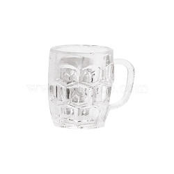 Resin Beer Mug Model, Micro Landscape Dollhouse Accessories, Pretending Prop Decorations, Clear, 17x10x15mm(PW-WG94620-01)