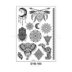 Mandala Pattern Vintage Removable Temporary Water Proof Tattoos Paper Stickers, Mixed Patterns, 21x15cm(MAND-PW0001-15I)