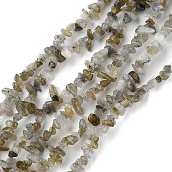 Natural Labradorite Beads Strands, Chip, 1.5~4.5x3~13x2.5~8mm, Hole: 0.6mm, 30.94~31.97 inch(78.6~81.2cm)(G-G0003-B32)
