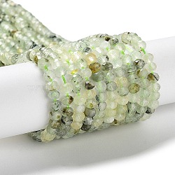 Natural Prehnite Beads Strands, Faceted, Rondelle, 4x3mm, Hole: 0.8mm, about 128~149pcs/strand, 15.35''(39cm)(G-J400-C05-02)