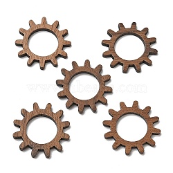 Walnut Wood Pendants, Gear Charm, Camel, 24x2.5mm, Hole: 13mm(WOOD-F013-17)
