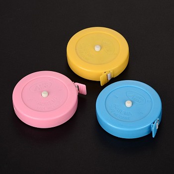 Tape Measures, Body Measuring Tape, for Sewing Tailor Fabric Measurements, with Plastic, Mixed Color, 5.3x1.6cm, about 150cm/roll