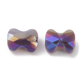 Electroplate Glass Beads, AB Color, Faceted Pillow, Rosy Brown, 8x6.5x4mm, Hole: 1.2mm