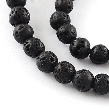 Natural Dyed Lava Rock Gemstone Round Bead Strands, 6mm, Hole: 1mm, about 62pcs/strand, 15.7 inch