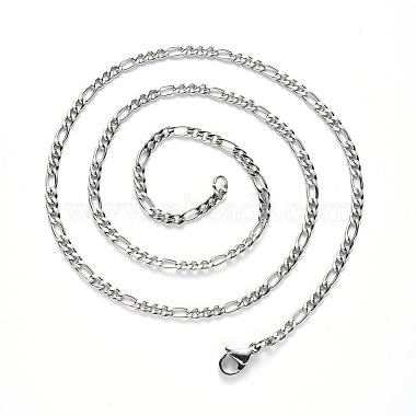 304 Stainless Steel Figaro Chain Necklaces(NJEW-S420-003C-P)-2
