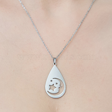 Moon 201 Stainless Steel Necklaces