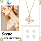 2 Sets 2 Styles Clear Cubic Zirconia Stud Earrings & Butterfly Pendant Necklaces Set(SJEW-HY0001-01)-7