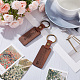 2Pcs 2 Styles Word His Only/His Queen Engraved Wooden with Leather Keychain(WOOD-GF0001-81)-4