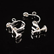 Brass Clip-on Earring Findingsfor non-pierced Ears(X-EC143-S)-1