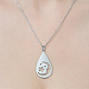 201 Stainless Steel Hollow Teardrop with Moon Pendant Necklace(NJEW-OY002-10)-1