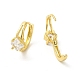 Cubic Zirconia Rhombus Hoop Earrings(EJEW-E270-34G)-2