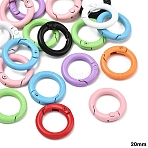 20Pcs Spray Painted Alloy Spring Gate Rings, Ring, Mixed Color, 20x5mm(FIND-YW0017-97)