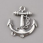 Tibetan Style Alloy Pendants, Boat Anchor, Antique Silver, 30.5x27x4mm, Hole: 2.5mm(FIND-WH0061-73AS)