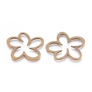 Tibetan Style Alloy Linking Rings, Flower, Cadmium Free & Nickel Free & Lead Free, Antique Bronze, 43x40x2mm(MLF9061Y-NF)